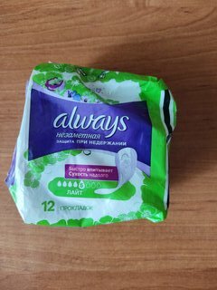 Прокладки женские Always, Незаметная защита Light, 12 шт, впитывающие, для взрослых, 0001040517 - фото 9 от пользователя