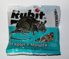 Родентицид Зоокумарин+, Rubit, от грызунов, зерновая смесь, 160 г - фото 5 от пользователя