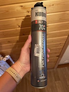 Пена монтажная KUDO, Absolut Proff 70+ Arktika Nord, профессиональная, 70 л, 1 л, зимняя, KUPP10WN70+ - фото 2 от пользователя