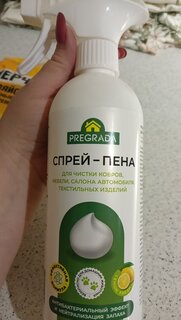 Чистящее средство Pregrada, для ковров и обивки мебели, спрей-пена, 500 мл - фото 1 от пользователя