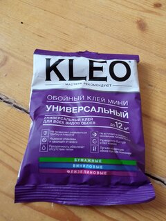 Клей для всех видов обоев, Kleo, Мини, 12 кв.м., 60 г, пакет, К1-О-1111 - фото 9 от пользователя