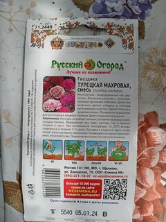Семена Цветы, Гвоздика турецкая, Махровая, 1 г, 200%, смесь, цветная упаковка, Русский огород - фото 9 от пользователя