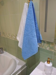 Полотенце банное 50х90 см, 100% хлопок, 450 г/м2, жаккард, Ромбы 4444, Авангард, голубое, 62, Россия - фото 8 от пользователя