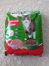 Корм для животных Kitekat, 350 г, для взрослых кошек, сухой, мясной пир, пакет, 10132138 - фото 7 от пользователя