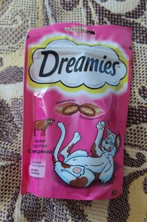 Корм для животных Dreamies, 60 г, для кошек, лакомство, говядина, 52353 - фото 5 от пользователя