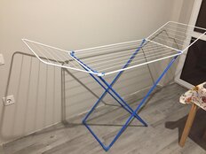 Сушилка для белья напольная, 18 м, 177х53.5х109 см, складная, 18 прутьев, 15 кг, бело-голубая, Nika, СБ1Г - фото 5 от пользователя