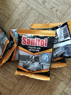 Средство от засоров Sanitol, порошок, 90 г, сухое - фото 5 от пользователя