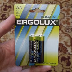 Батарейка Ergolux, АА (LR6, 15A), Alkaline, щелочная, 1.5 В, блистер, 2 шт, 11747 - фото 1 от пользователя