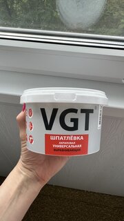 Шпатлевка VGT, акриловая, универсальная, 1 кг - фото 3 от пользователя