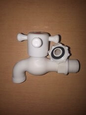 Кран водоразборный, 1/2&quot;, со штуцером, ручка-крест, пластик, ComfortFactor - фото 9 от пользователя