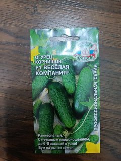 Семена Огурец, Веселая Компания F1, цветная упаковка, Седек - фото 7 от пользователя