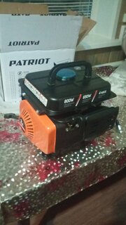 Генератор бензиновый, Patriot, GRS 950, 0.8 кВт, двухтактный, 2 л.с., 16 А, выход 12 В, ручной стартер, 476102219 - фото 1 от пользователя