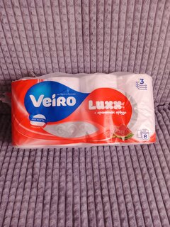 Туалетная бумага Veiro, Luxx, Арбуз, 3 слоя, 8 шт, 16.5 м, с втулкой - фото 1 от пользователя