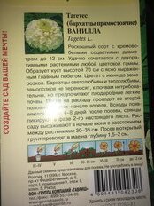 Семена Цветы, Бархатцы, Ванилла, 0.05 г, цветная упаковка, Гавриш - фото 6 от пользователя