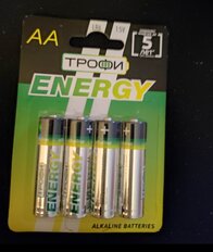 Батарейка Трофи, АА (LR06, LR6), Energy Alkaline, алкалиновая, 1.5 В, блистер, 4 шт, Б0017046 - фото 7 от пользователя