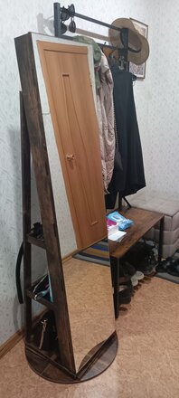 Полка-стеллаж ДСП+сталь, 54.5х54.5х162 см, с зеркалом, коричневый, Songmics, Лофт, JJC007X01 - фото 3 от пользователя