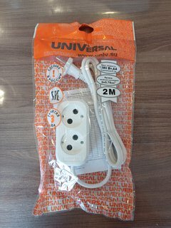 Удлинитель бытовой 2 гнезда, 2 м, ПВС, 2х0.75 мм², без заземления, UNIVersal, У6, 011М-02 - фото 5 от пользователя