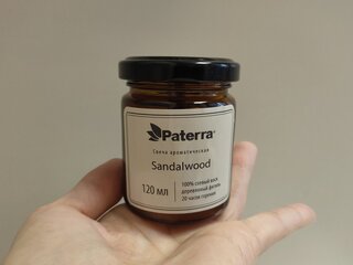 Свеча декоративная ароматическая, 7.5х5.5 см, в стакане, Sandalwood, 120 гр., 401-293 - фото 6 от пользователя