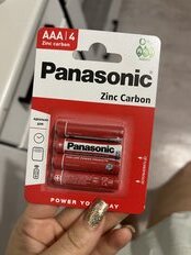 Батарейка Panasonic, ААА (LR03, R3), Zinc-carbon, солевая, 1.5 В, блистер, 4 шт - фото 4 от пользователя