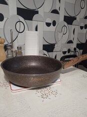 Сковорода алюминий, 24 см, антипригарное покрытие, Kukmara, Granit Ultra, красная, съемная ручка, сга242а - фото 5 от пользователя