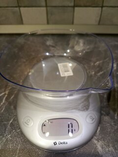 Весы кухонные электронные, пластик, Delta, чаша, точность 1 г, до 5 кг, LCD-дисплей, серебро, KCE-34 - фото 5 от пользователя