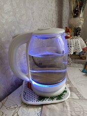 Чайник электрический Lofter, C01, белый, 2 л, 1500 Вт, скрытый нагревательный элемент, стекло - фото 2 от пользователя