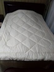 Одеяло 2-спальное, 172х205 см, Овечья шерсть, 400 г/м2, зимнее, чехол микрофибра, кант - фото 8 от пользователя