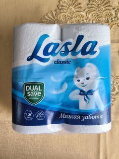 Туалетная бумага Lasla, Classic, 2 слоя, 4 шт, 15 м, с втулкой - фото 3 от пользователя