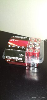 Батарейка Camelion, ААА (LR03, 24A), Alkaline Plus, щелочная, 1.5 В, коробка, 24 шт, 7615 - фото 4 от пользователя