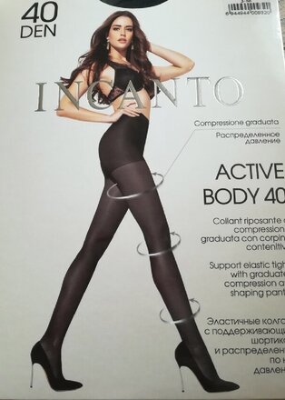Колготки Incanto, Active Body, 40 DEN, р. 3, nero/черные, с уплотненными шортиками и укрепленным мыском - фото 1 от пользователя