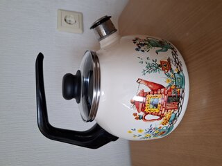 Чайник сталь, эмалированное покрытие, 3 л, со свистком, ручка консольная, СтальЭмаль, Чайный домик, индукция, бежевый, 4с209я - фото 7 от пользователя