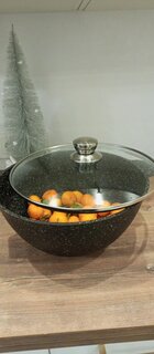 Казан алюминий, антипригарное покрытие, 6 л, Granit Perfection black, с крышкой, Алтей, 04-0650-310 - фото 2 от пользователя