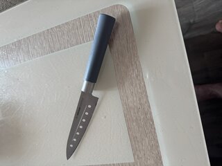 Нож кухонный Nadoba, Haruto, сантоку, нержавеющая сталь, 12.5 см, рукоятка пластик, 723511 - фото 3 от пользователя