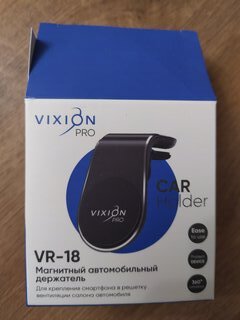 Держатель для телефона Vixion, VR-18, магнитный в дефлектор с прищепкой, черный - фото 4 от пользователя