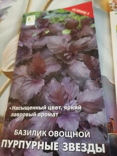 Семена Базилик, Пурпурные звезды, 0.1 г, цветная упаковка, Поиск - фото 9 от пользователя