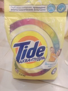 Стиральный порошок Tide, 2.4 кг, автомат, для цветного белья, Детский Колор - фото 1 от пользователя