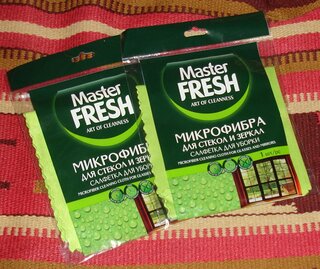 Салфетка бытовая для стекол и зеркал, микрофибра, 30х30 см, Master Fresh - фото 1 от пользователя