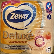 Туалетная бумага Zewa, Deluxe, 3 слоя, 4 шт, 18.8 м, с втулкой, персик - фото 4 от пользователя