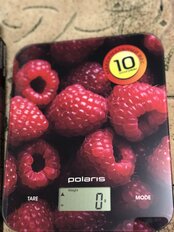 Весы кухонные электронные, стекло, пластик, Polaris, PKS 1068DG Малина, платформа, точность 1 г, до 10 кг, 016754 - фото 8 от пользователя