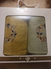 Набор полотенец 2 шт, 30х50 см, 100% хлопок, 360 г/м2, Олива, зелено-салатовый, Турция - фото 6 от пользователя