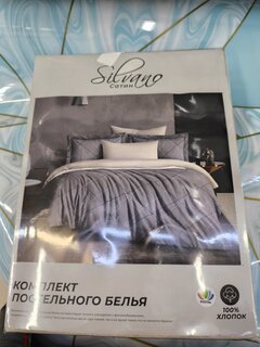 Постельное белье 2-спальное, простыня 200х220 см, 2 наволочки 70х70 см, пододеяльник 175х215 см, Silvano, сатин люкс, Серый 20/035-SLC/SLV - фото 2 от пользователя