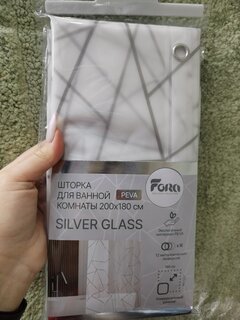 Штора для ванн 200х180 см, Peva, Fora, Silver glass, FOR-PV15 - фото 1 от пользователя