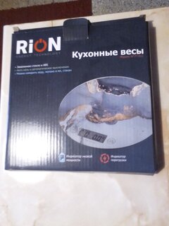 Весы кухонные электронные, стекло, Rion, Флюид, точность 1 г, до 5 кг, LCD-дисплей, PT-812 - фото 1 от пользователя