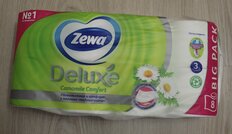 Туалетная бумага Zewa, Deluxe Ромашка, 3 слоя, 4 шт, 17 м, с втулкой, белая - фото 1 от пользователя