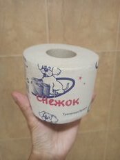 Туалетная бумага Снежок, 1 слой, 60 м, с втулкой, серая - фото 5 от пользователя