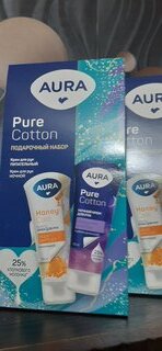 Набор подарочный для женщин, Aura, Pure Cotton, крем для рук питательный, 75 мл + крем для рук ночной, 75 мл - фото 8 от пользователя