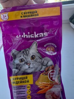 Корм для животных Whiskas, 350 г, для взрослых кошек 1+, сухой, курица/индейка, подушечки с паштетом, пакет - фото 5 от пользователя