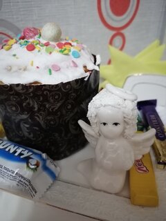 Фигурка декоративная керамика, Кудрявый ангелок, 6.5х4х7 см, диз.2, белая, Y4-5189-2 - фото 3 от пользователя