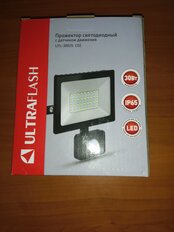 Прожектор светодиодный, Ultraflash, LFL-3002S C02, 30 Вт, 6500 К, IP65, 2100 Лм, с датчиком движения, черный - фото 3 от пользователя