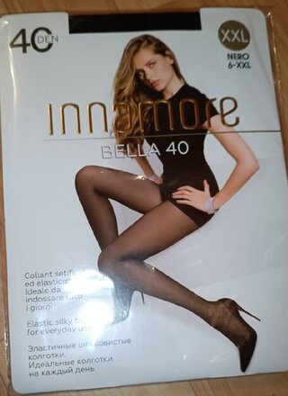 Колготки Innamore, Bella, 40 DEN, р. 6, nero/черные, с шортиками и прозрачным мыском - фото 2 от пользователя